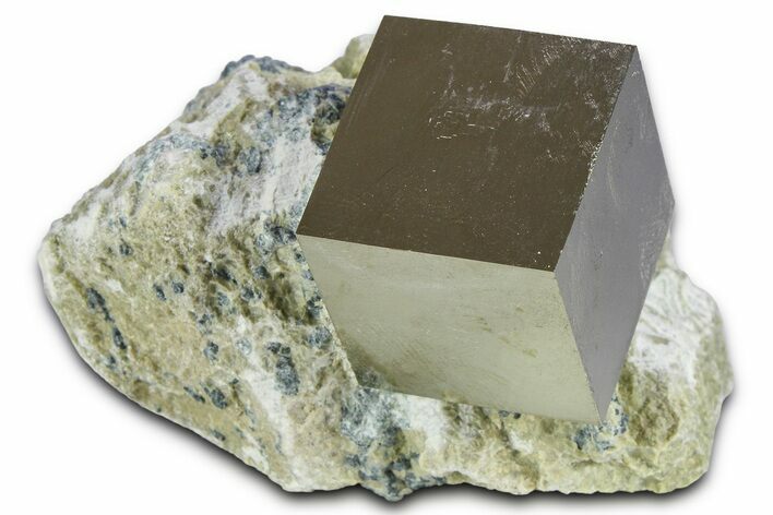 Natural Pyrite Cube In Rock - Navajun, Spain #361855